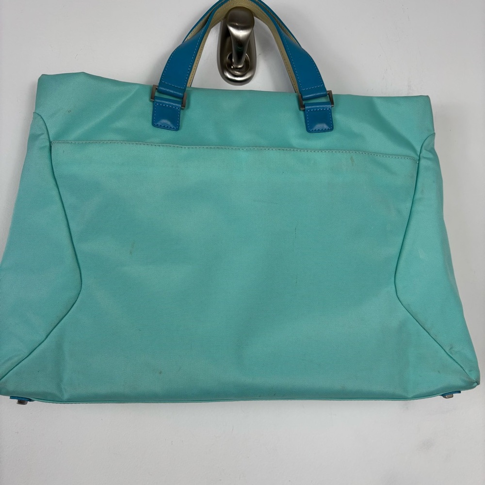 TUMI Sky Blue Tote Bag Laptop Bag Briefcase Travel Bag Pop Of Color Bright - Picture 5 of 10